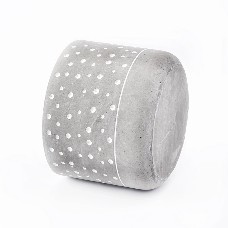 Empty customized glazed candle vessel cement candle container home deco