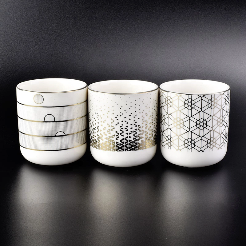 Candle jar ceramic home decor with round bottom wholesale