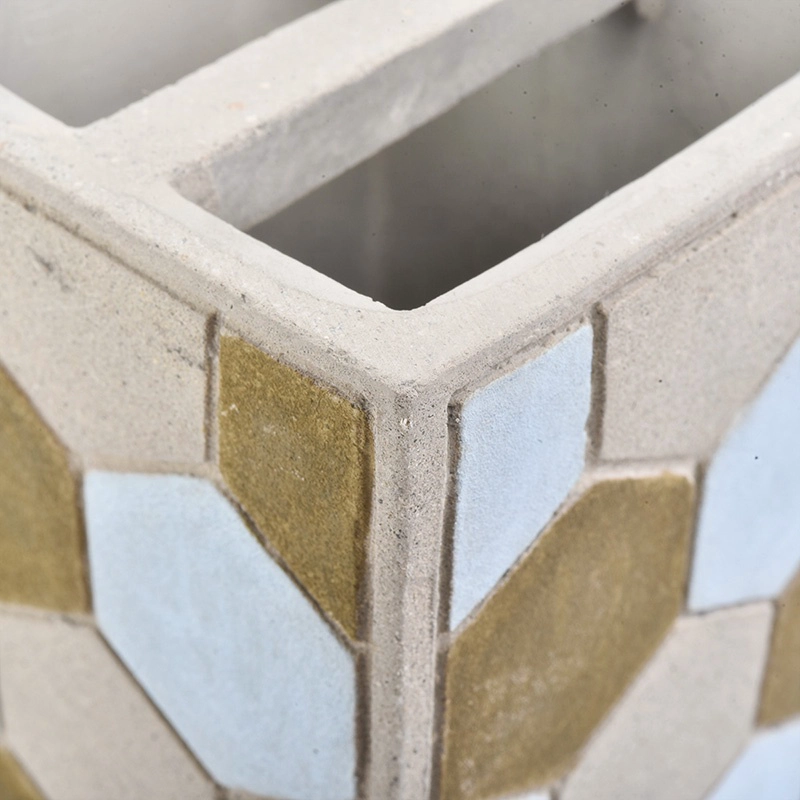 4ps Custom hexagon concrete bathroom set soap dish toothbrush holder hotel decor