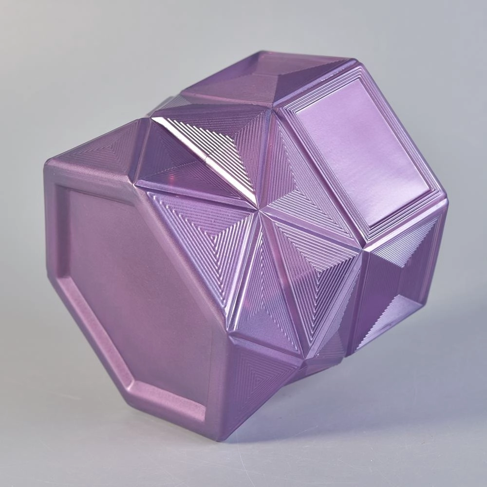 Luxury Hexagon votive holders glass candle jars home decor wholesale
