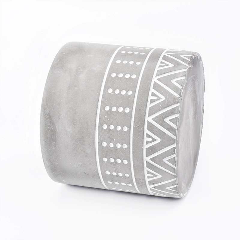 Empty customized glazed candle holder cement candle container home decoration