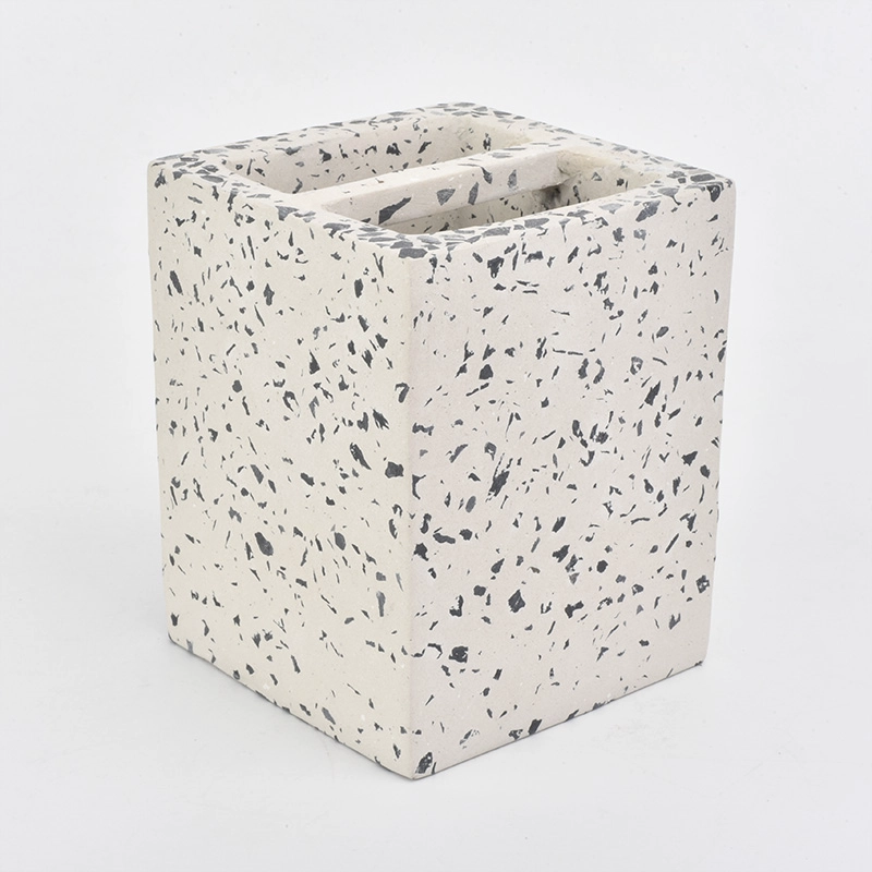 4ps Vanity marble cube concrete bathroom set soap dish toothbrush holder hotel decor