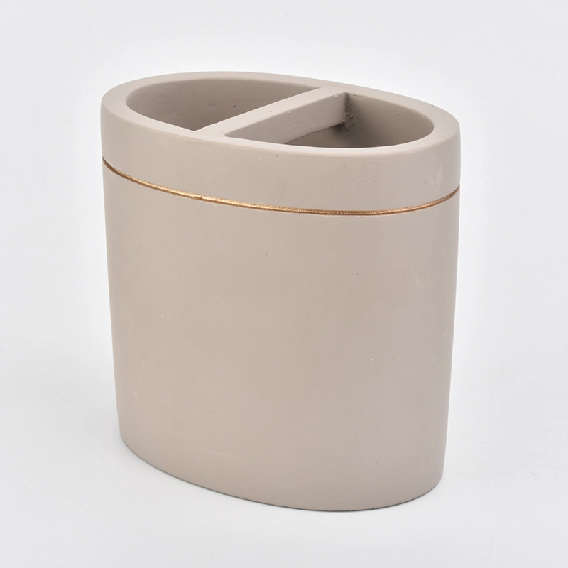 4ps Luxury marble concrete bathroom accessories sets toothbrush holder toilet decor