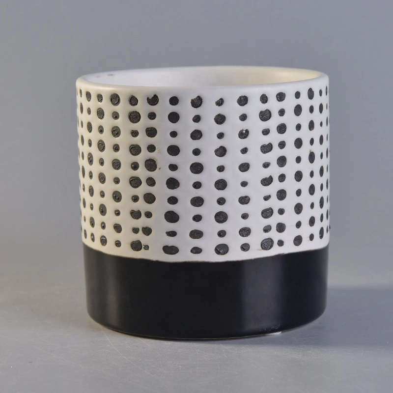 Customized black candle votive holder ceramic candle jars wedding centerpieces factory