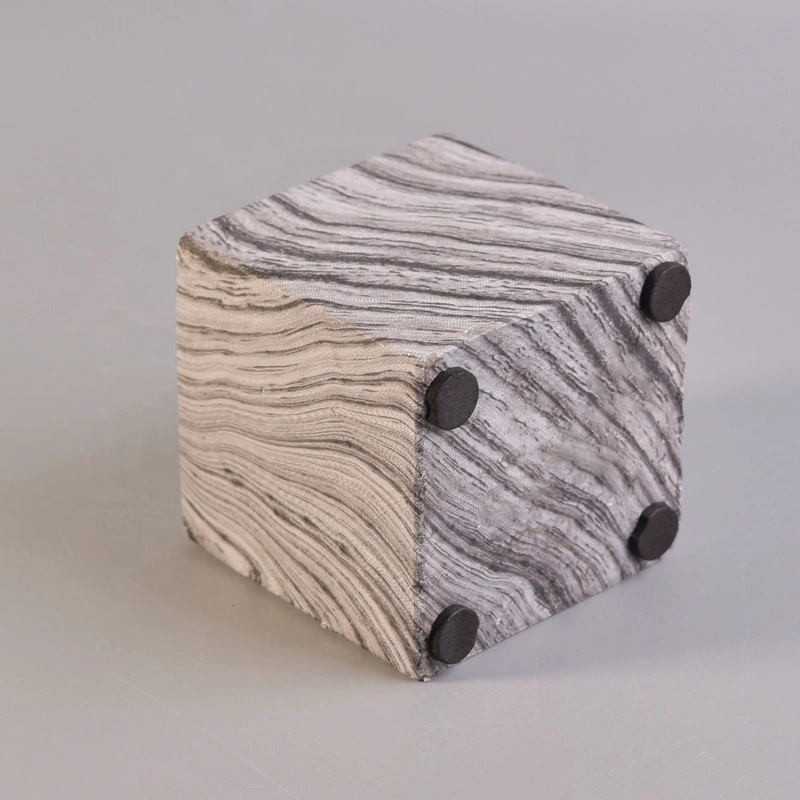 Square vintage cement candle holders wedding