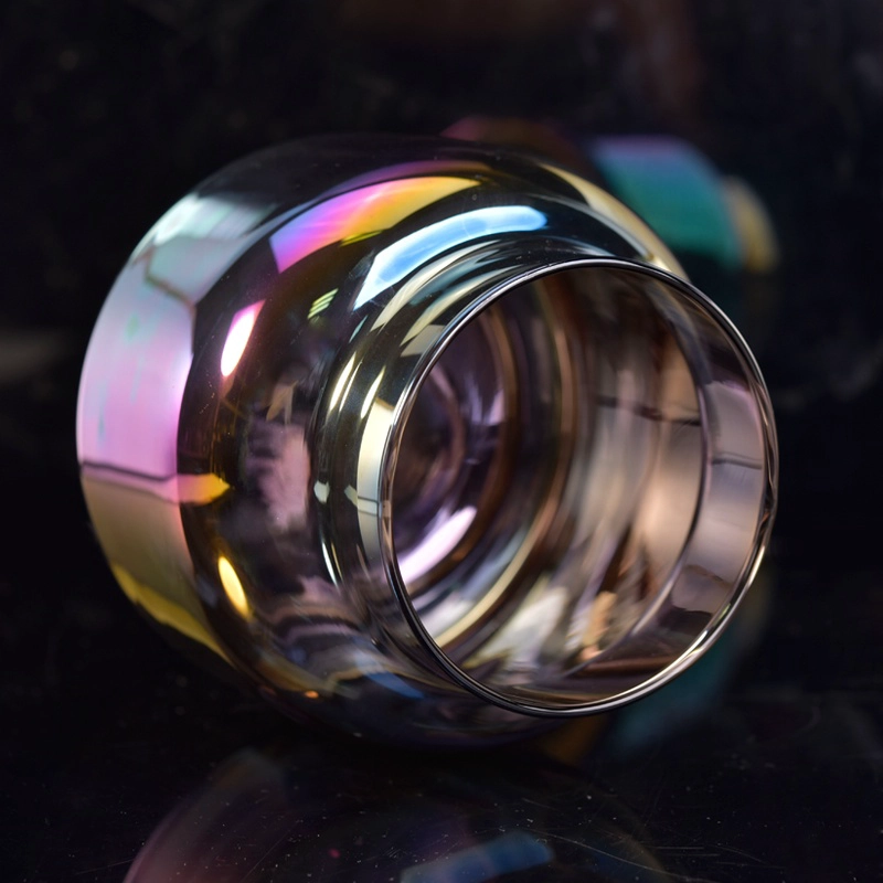 Handmade Electroplating iridescent jars for candle pillar glass candles vessels party decoration Use