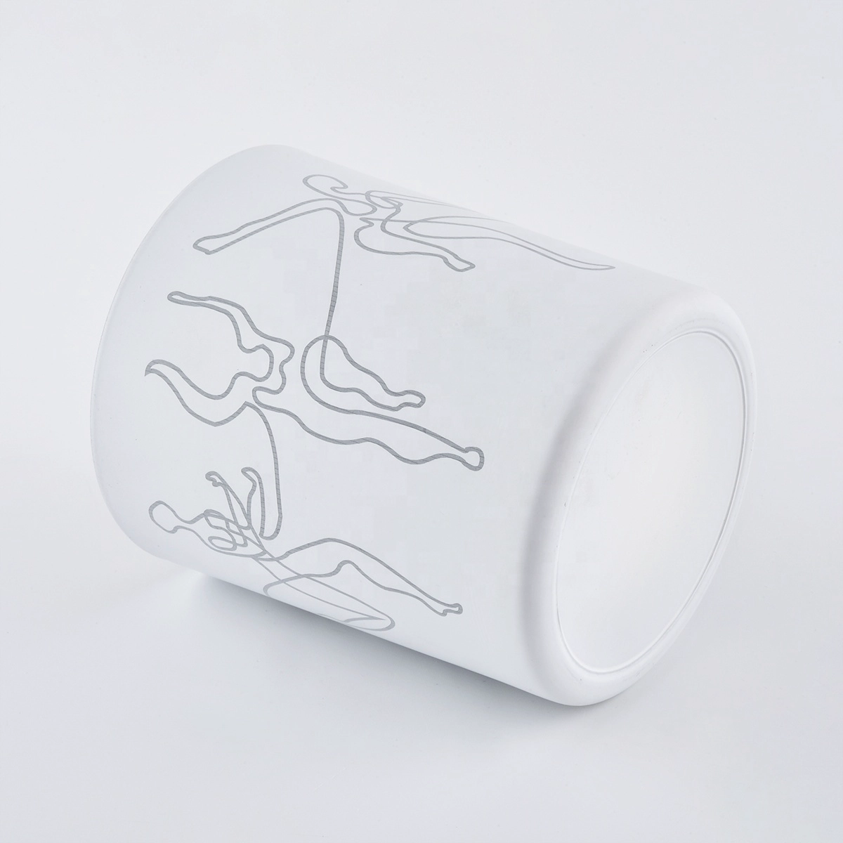 white candle jar frosted glass frost glass jar for candles 12oz