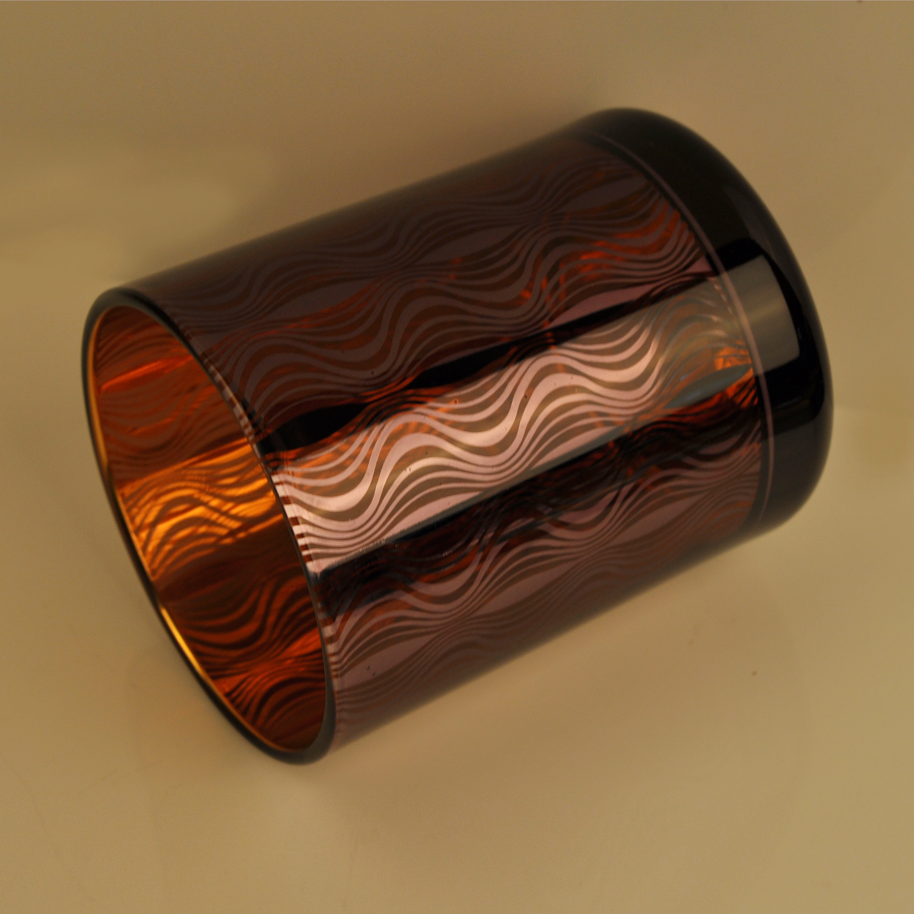 Wholesales luxury cylinder electroplated glass custom candle jas 8oz
