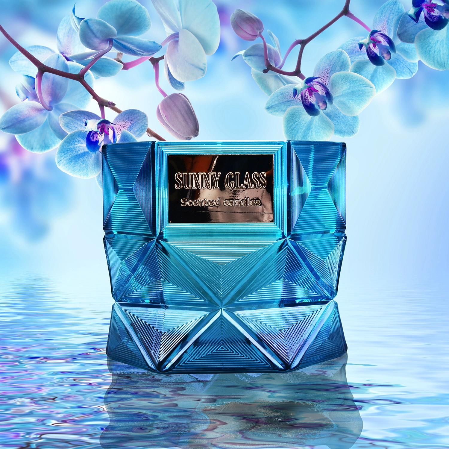 10oz 12oz Sunny new design scented luxury glass candle jar