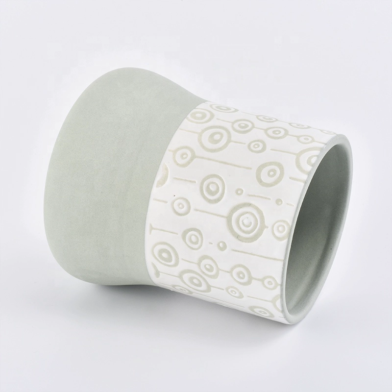Personalized green glazed candle votive holder church ceramic jar wedding decoration in bulk