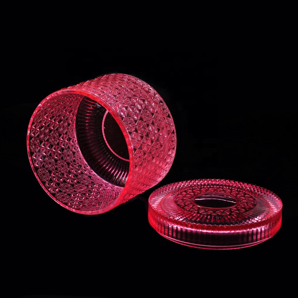 Hot sales crystal empty luxury candle glass jar with lids 10oz 12oz