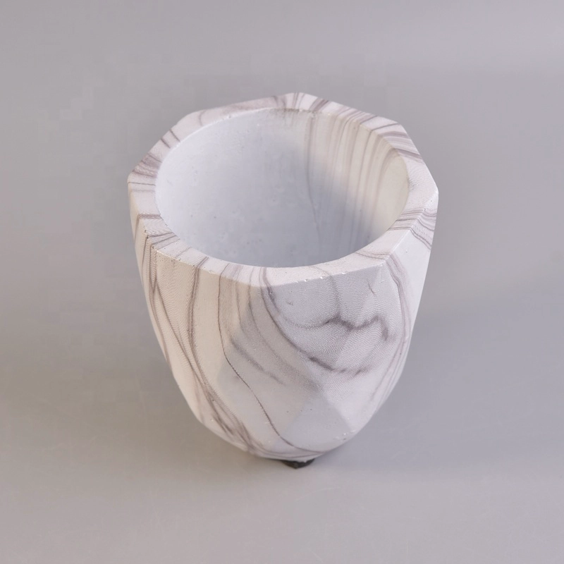 Geo custom cement candle jar for home decor