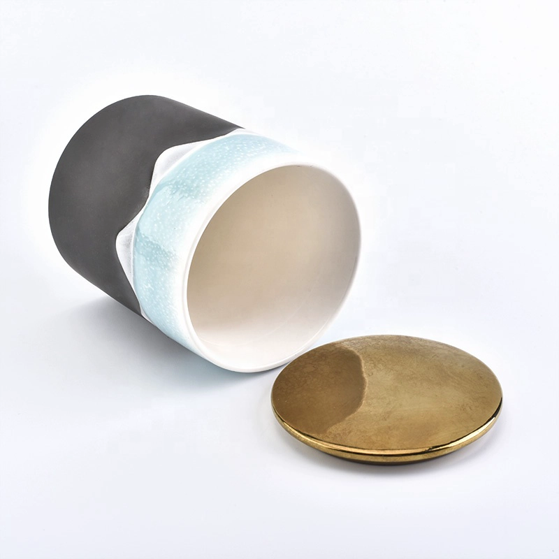 Cylinder handmade printing votive ceramic candle jar package box