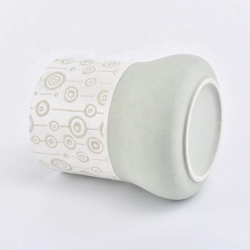 Personalized green glazed candle votive holder church ceramic jar wedding decoration in bulk