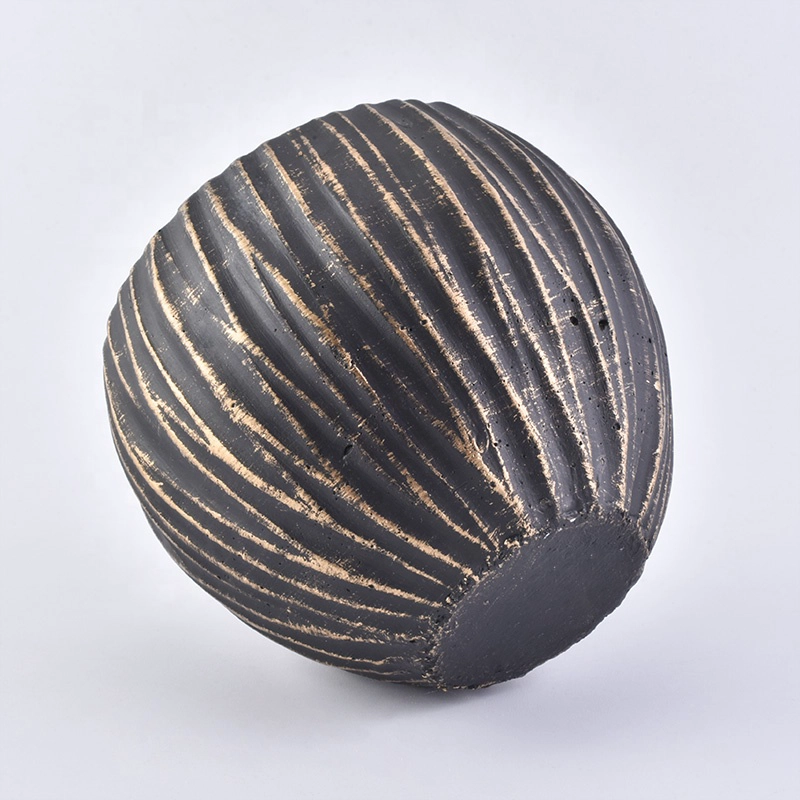 Custom striped candle votive vessel bowl ceramic candle jar party decor factory