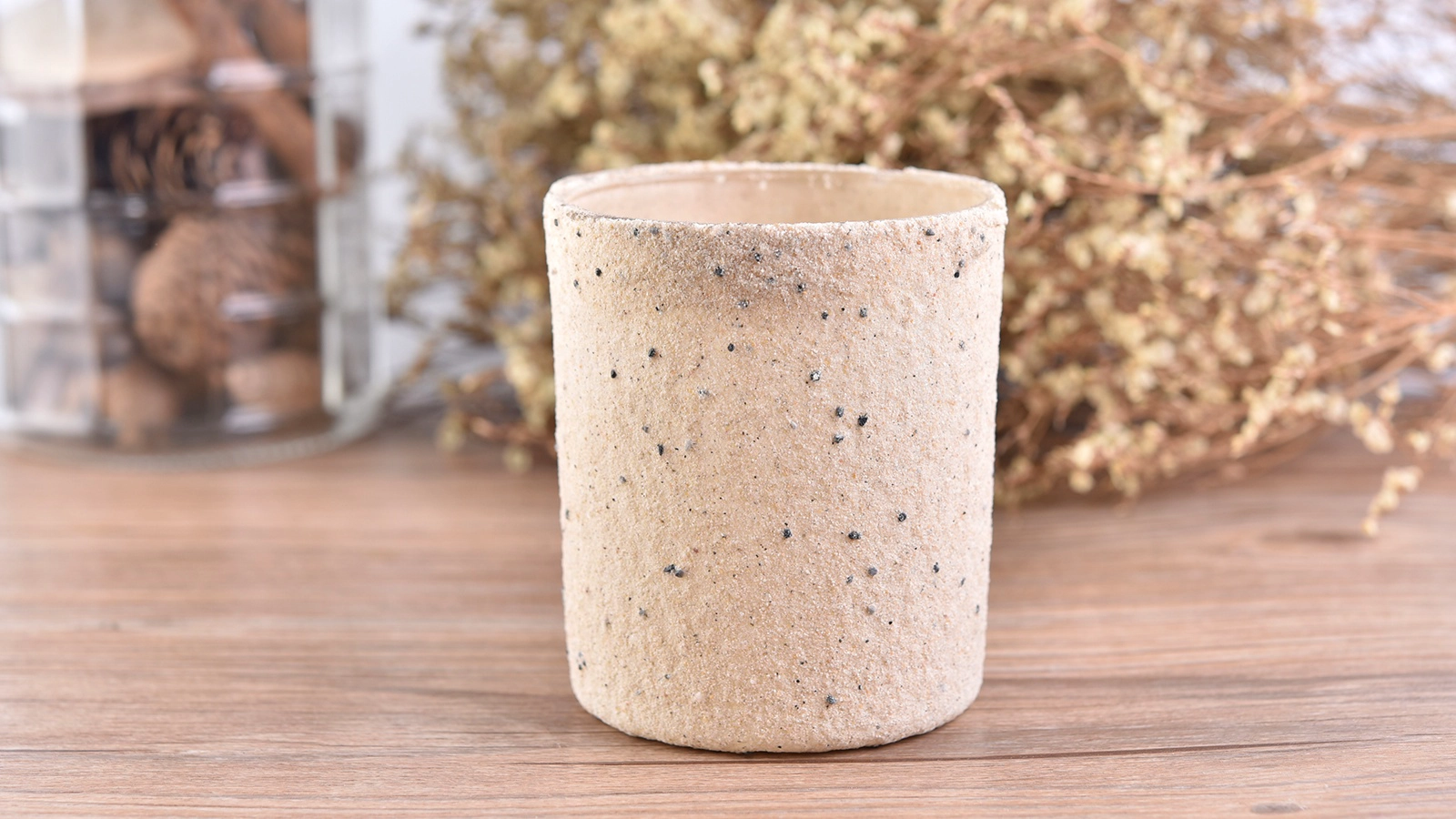 Wholesales luxury custom finish frost cement candle vessels