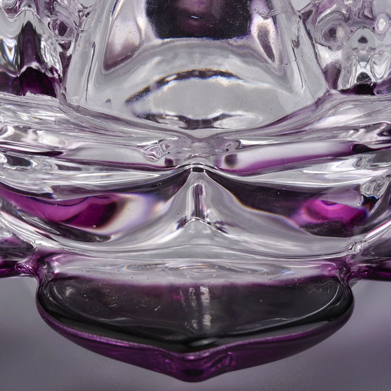 Luxury flower shape design glass candle jar for candle making