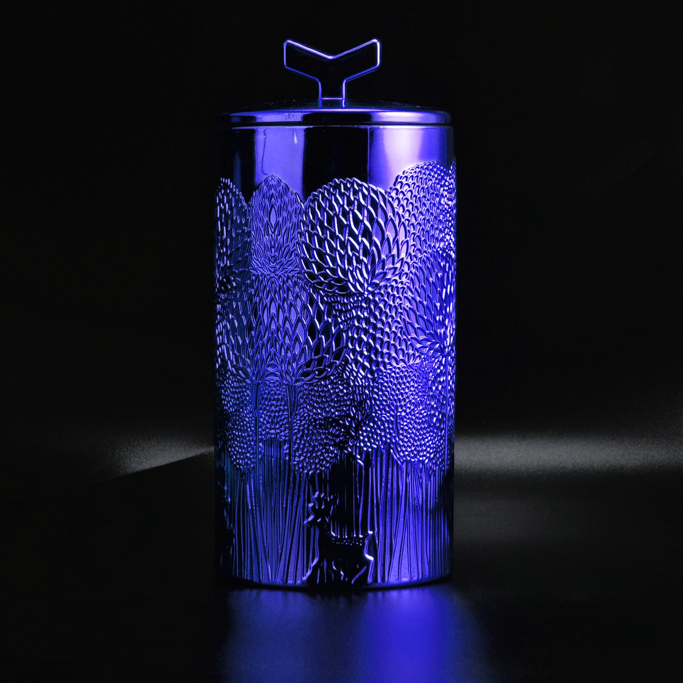 8oz 10oz 12oz Sunny deer luxury glass candle jar with gold lid