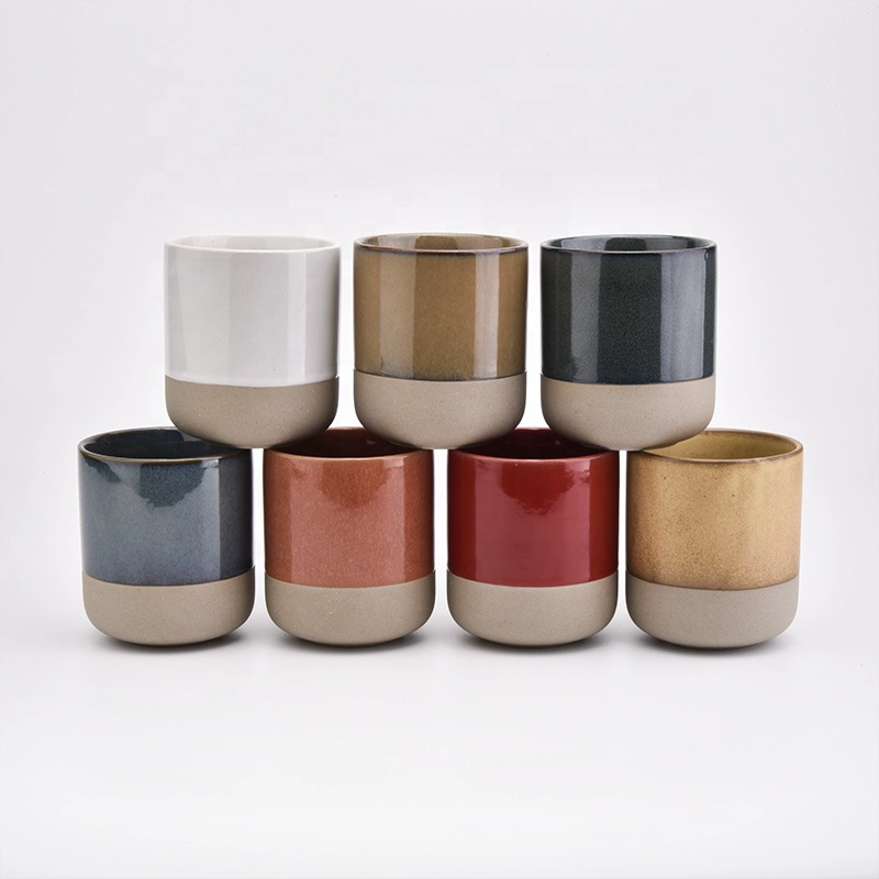 Newly ceramic red color jar wholesale ceramic candle holder