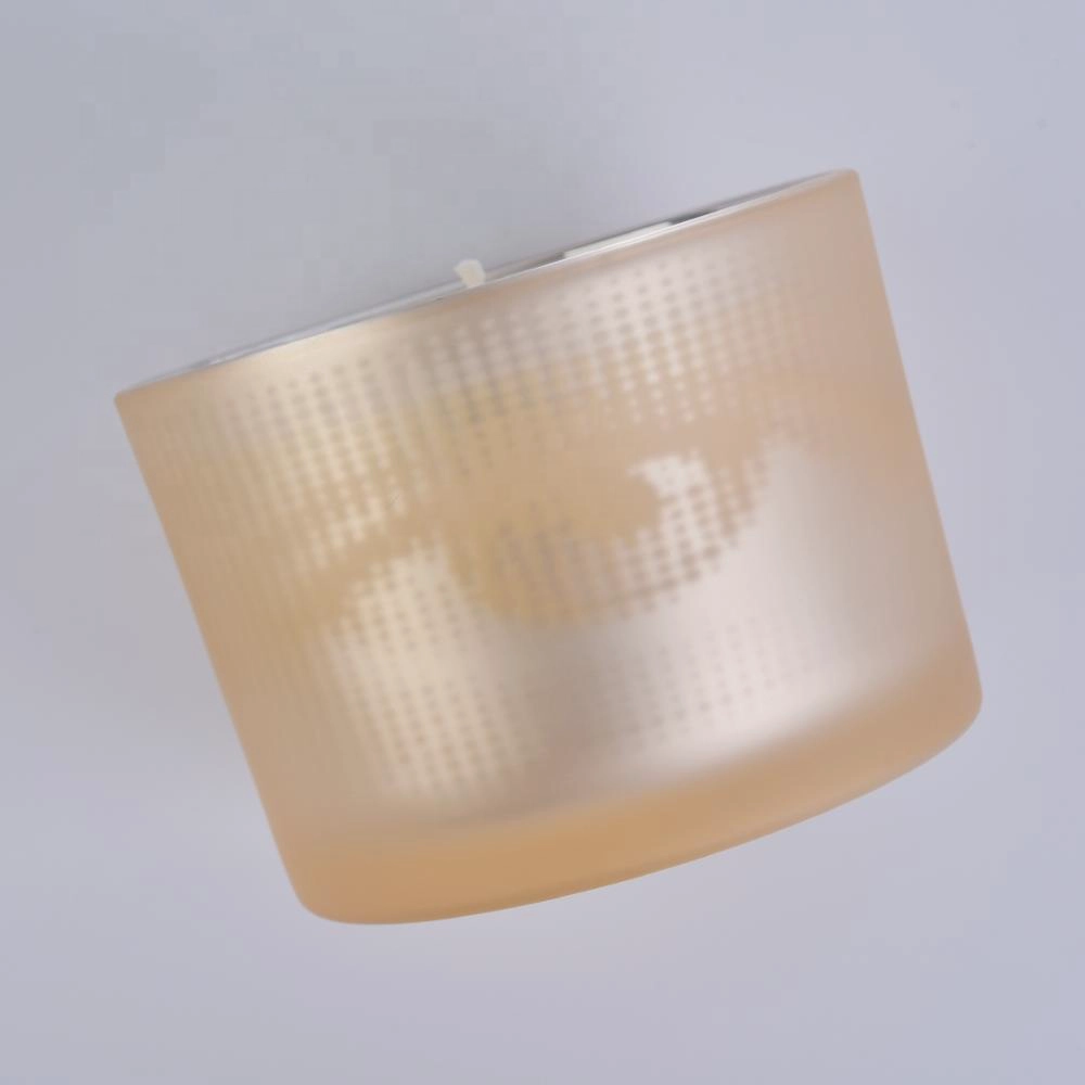 12oz hot sale glass candle holder with customized decoration