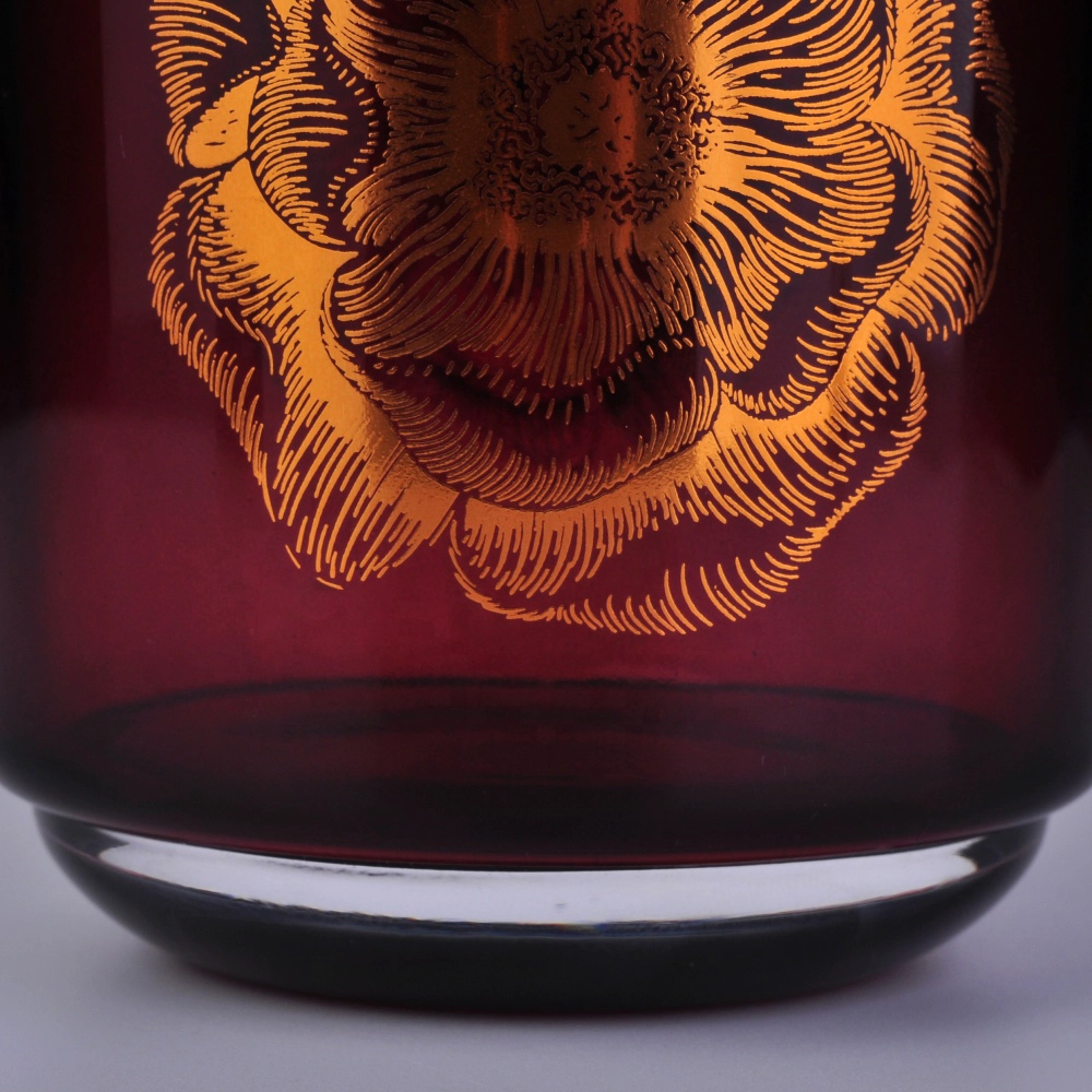 In bulk custom gold printing luxury glass candle jar 8oz 10oz