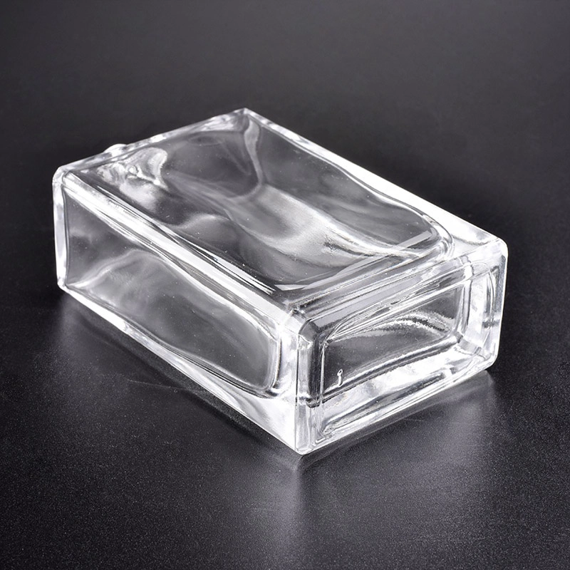 Vintage clear square glass container double wall perfume bottle wholesale