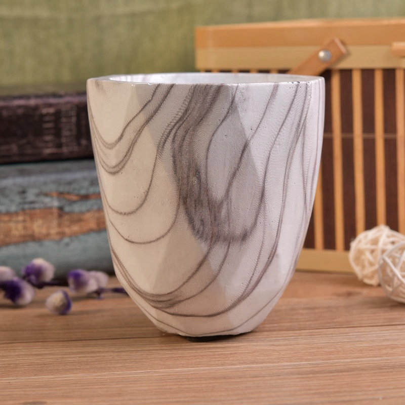 Geo custom cement candle jar for home decor