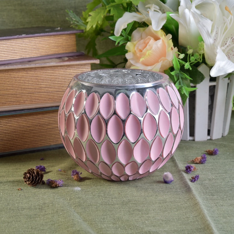 Engraving round candle jars glass beautiful candle making supplies