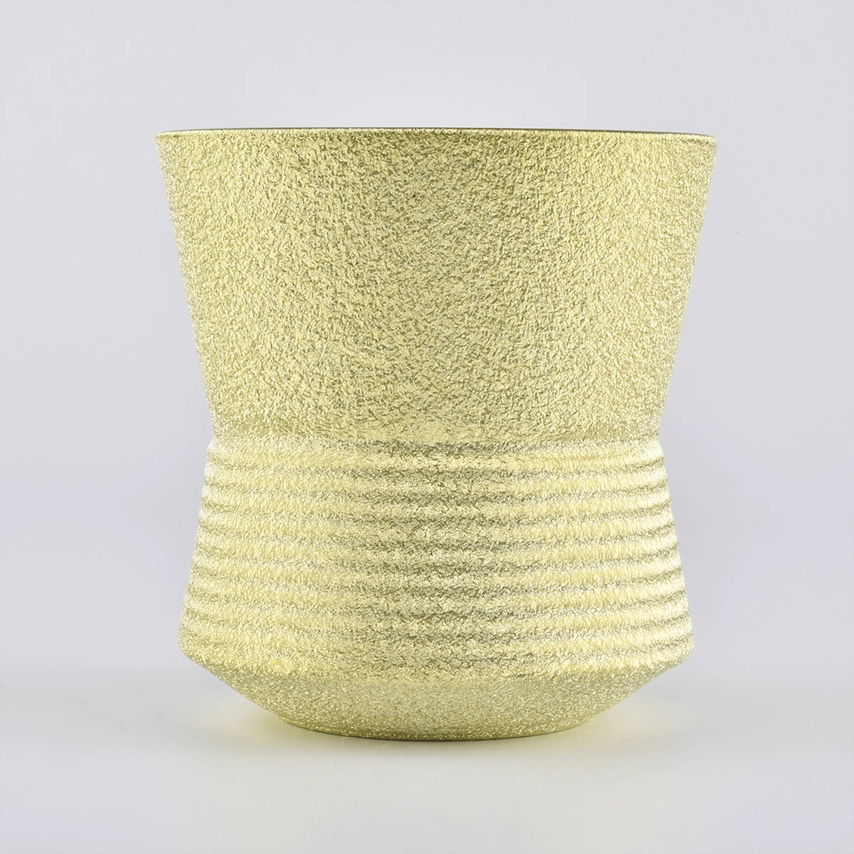 20oz Cylinder Metallic Effect Ceramic Candle Jars
