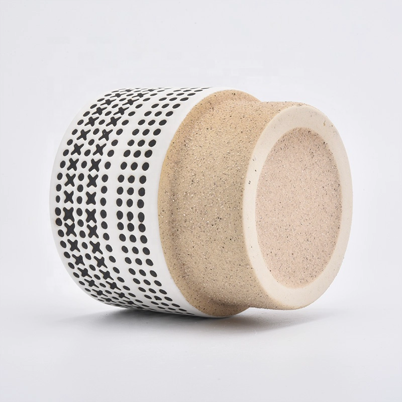 Custom empty decorative candle ceramic jar matte in bulk