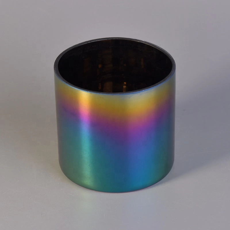 Cylinder electroplating candle jars votive glass candle container scented wedding decor wholesale