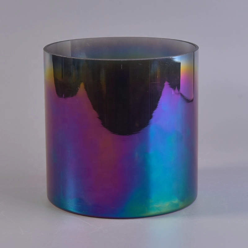 Wholesales 6oz 8oz 10oz luxury iridescent custom glass candle holders