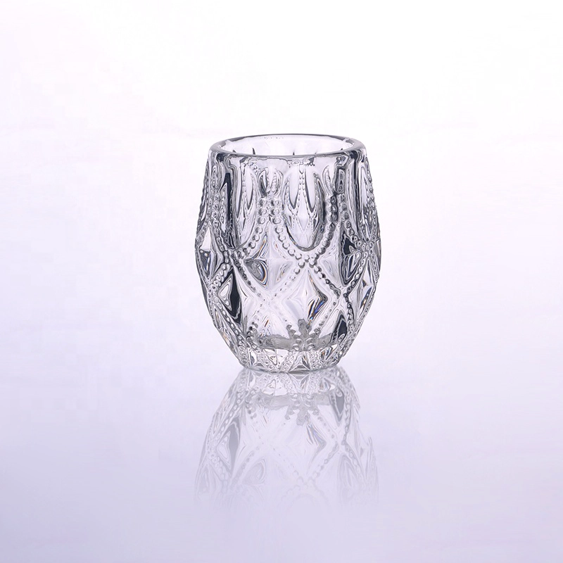 Luxury votive transparent glass candle jars bulk 10oz 20oz