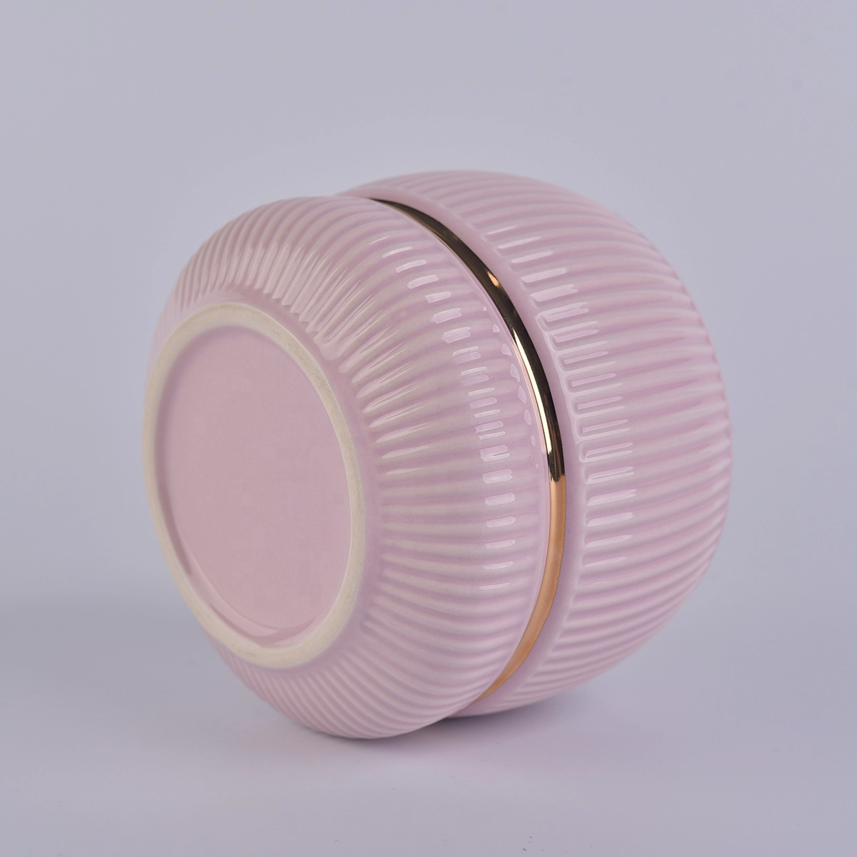 Sunny hot sales pink tea light ceramic candle jars in bulk 10oz