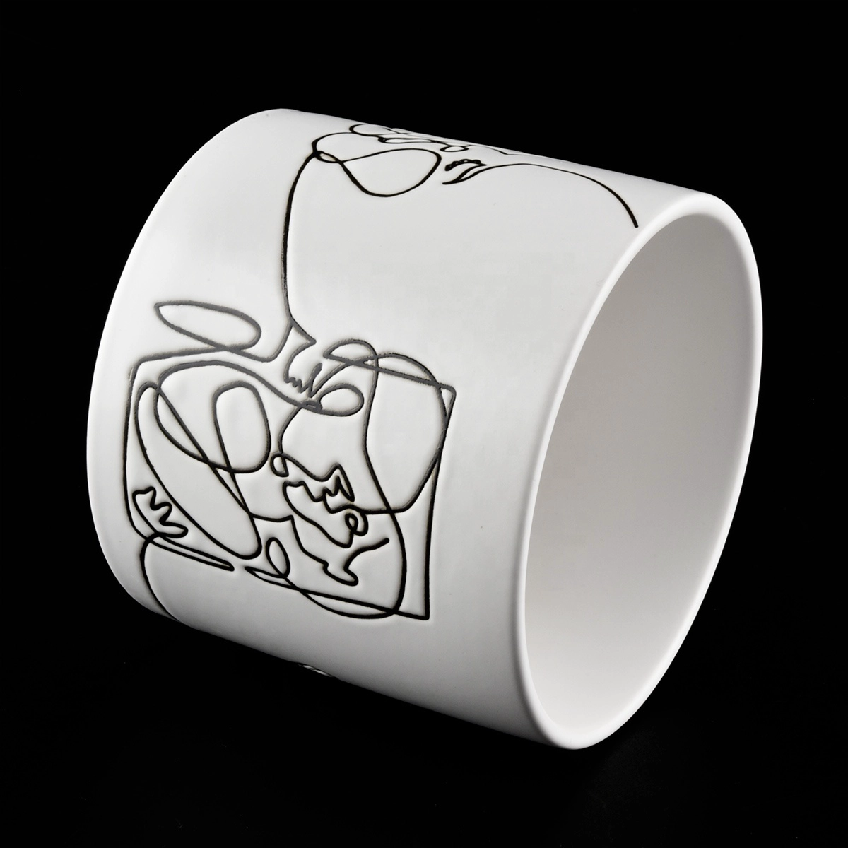 Hot custom logo matte white home decoration ceramic jars