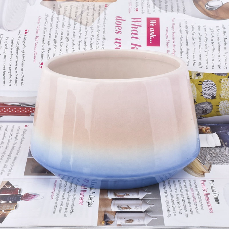 Luxury candle container ceramic iridescent candle vessel in bulk