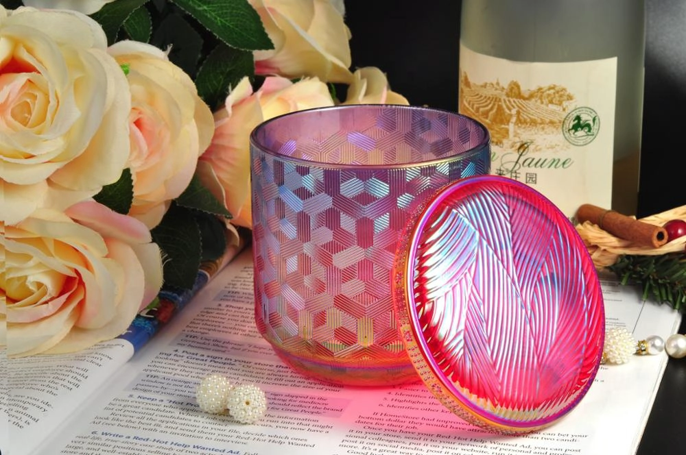New design decorative glass candle jars with lids suppliers