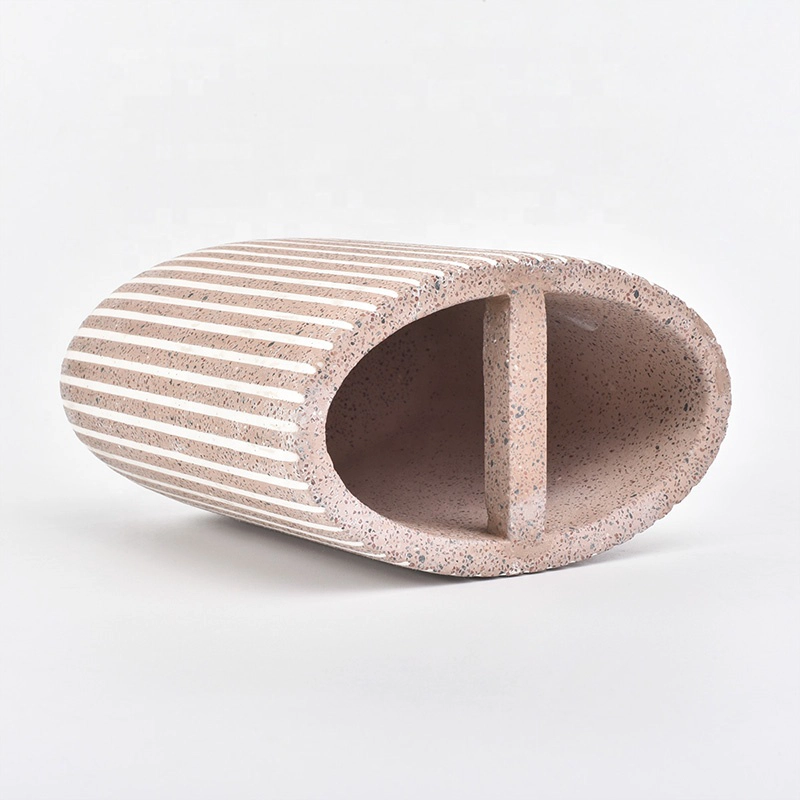 4ps Luxury pink striped concrete bathroom accessories kits hotel decor