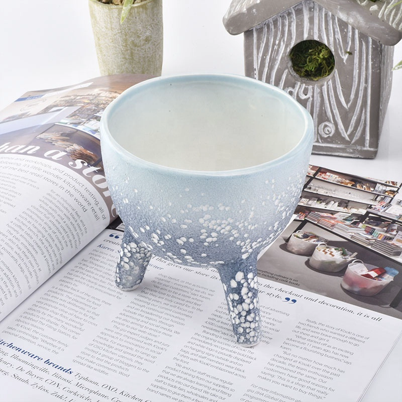 Empty glazed votive candle holder ceramic candle container vases home decoration