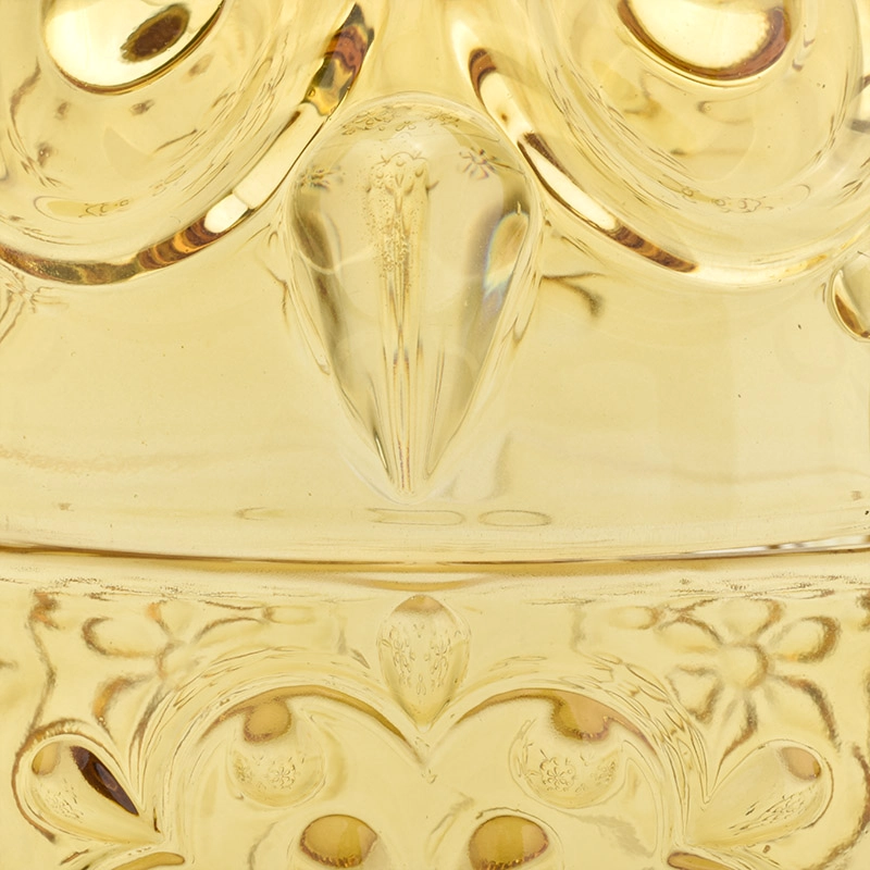 Golden parrot shape candle jar glass candle vessel with lid for wedding decoration