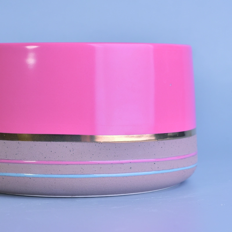 Sunny decorative pink custom large ceramic candle holders