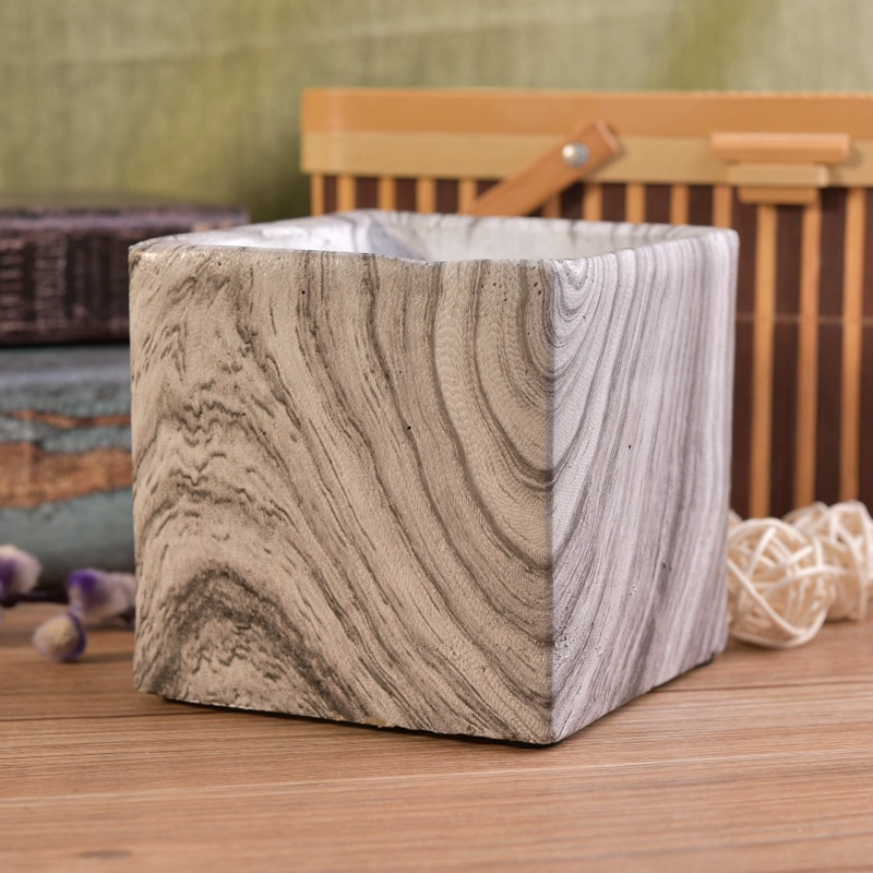 Square vintage cement candle holders wedding