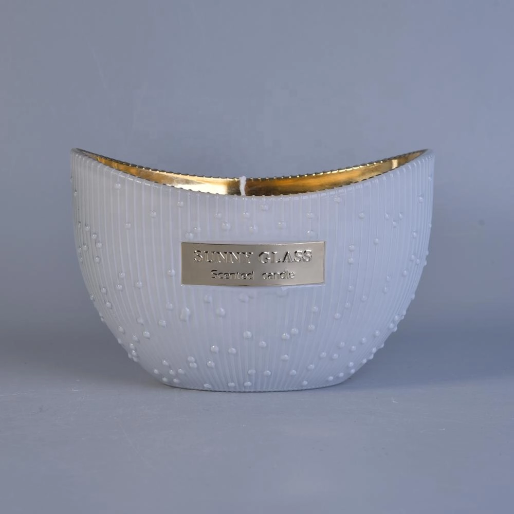 Sunny design white decorative scented glass candle jar