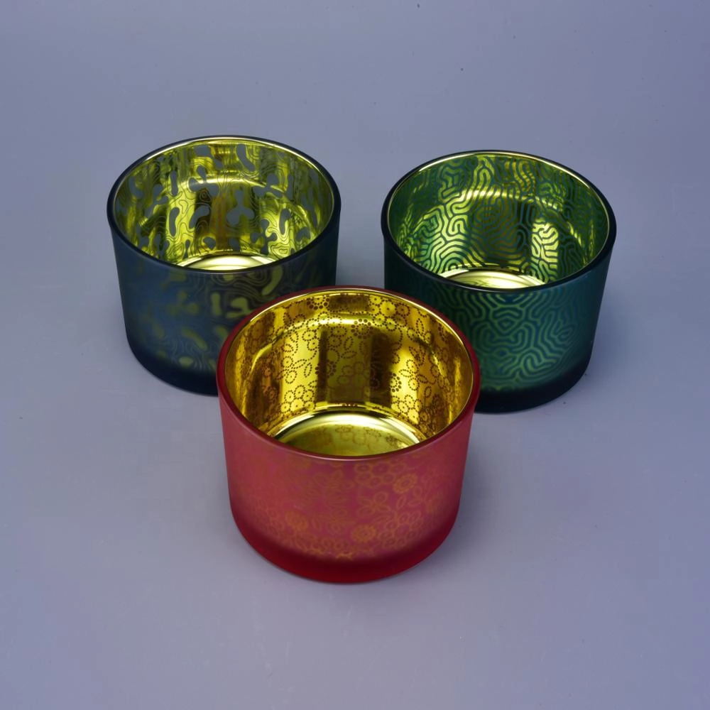26+years brand cooperation gold tea light decorative glass candle jar 8oz
