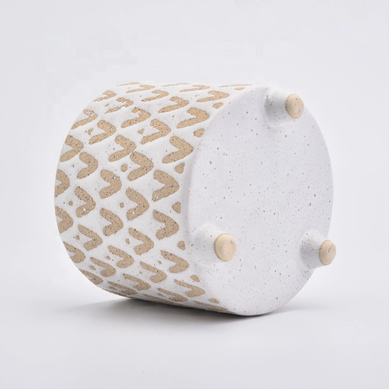 Matte candle vessel luxury ceramic candle holder cube
