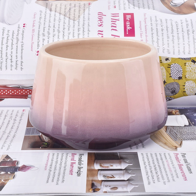 Luxury candle container ceramic iridescent candle vessel wholesales