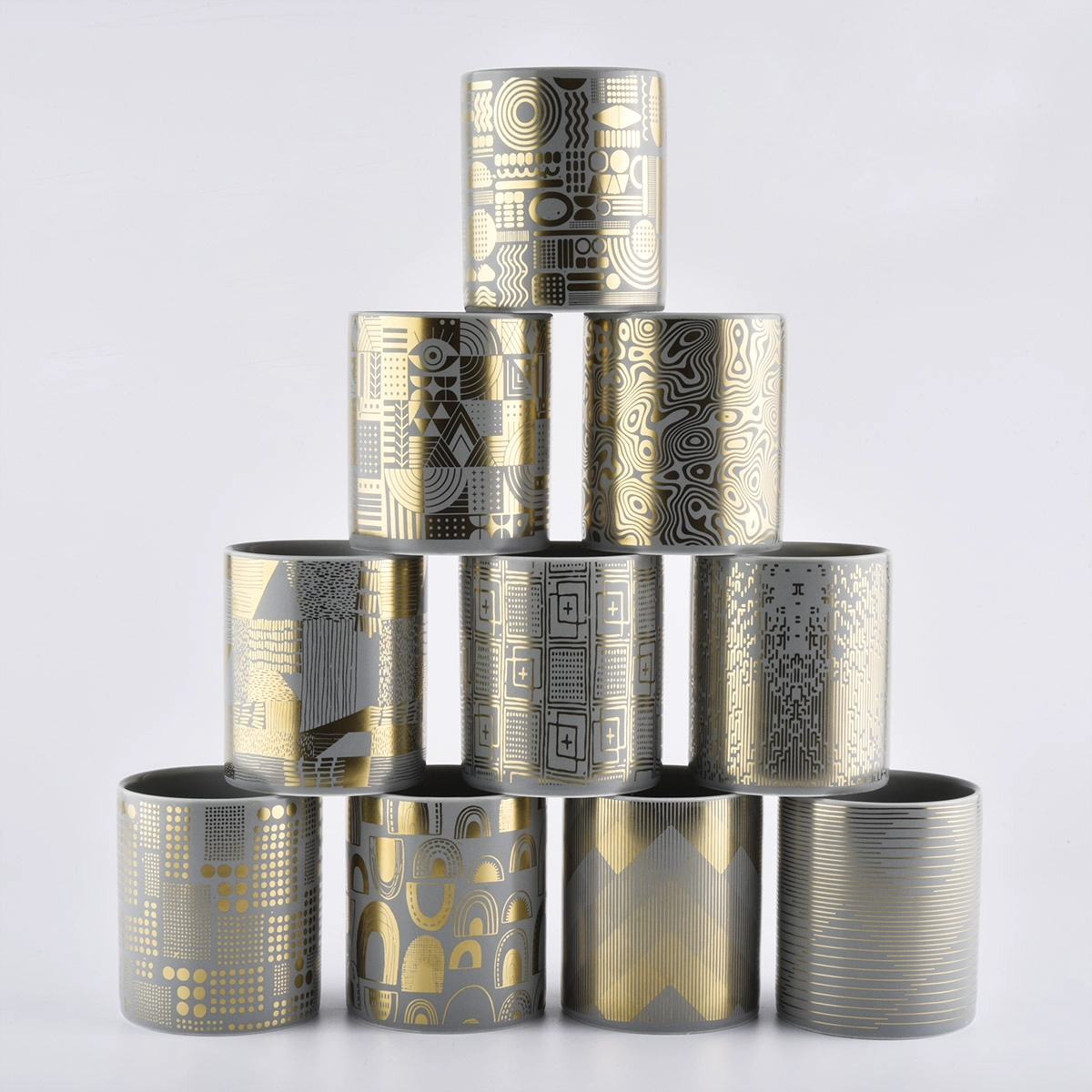 Luxury electroplating ceramic candle holder for candle making