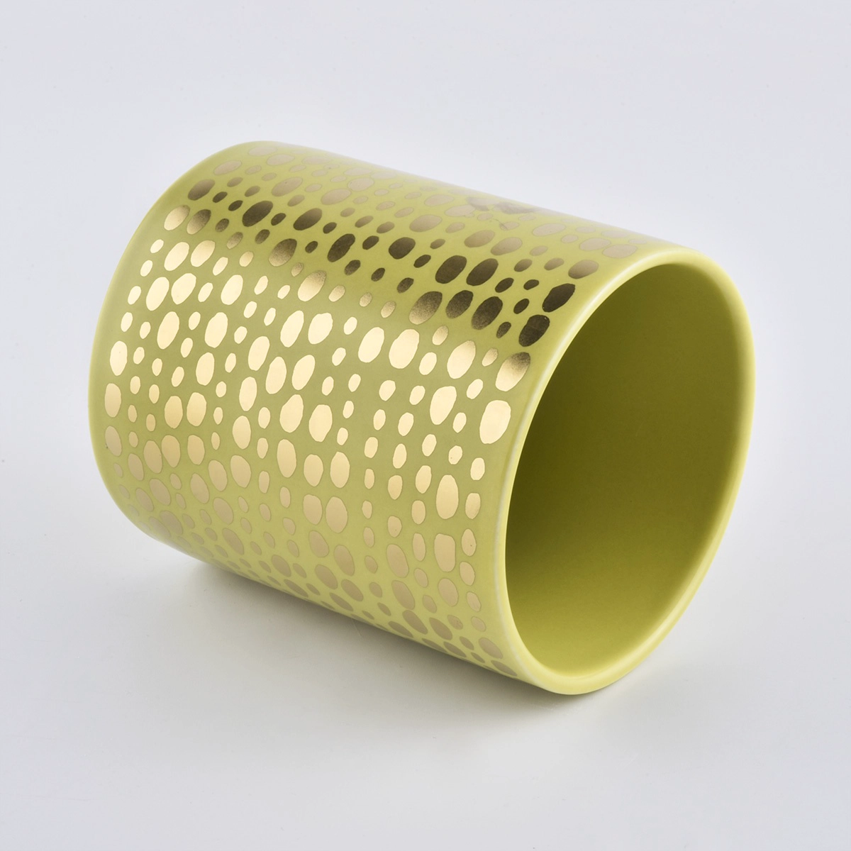 Hot selling bulk gold decorative unique ceramic candle jar for wedding