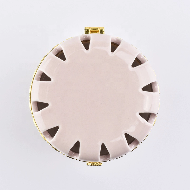 unique design full sets pink ceramic candle jar with lid