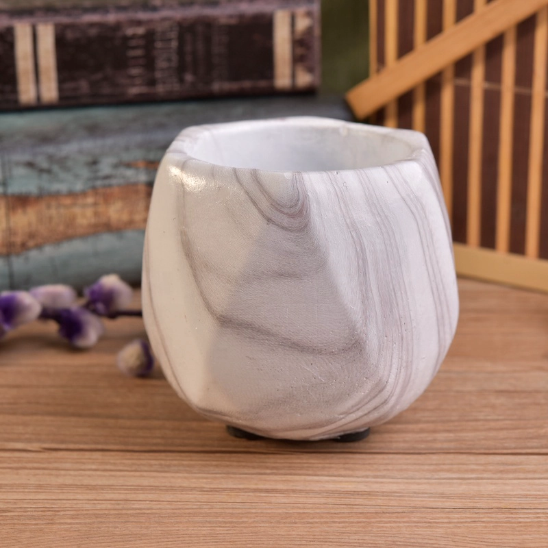 Geo vintage cement jars for candle making